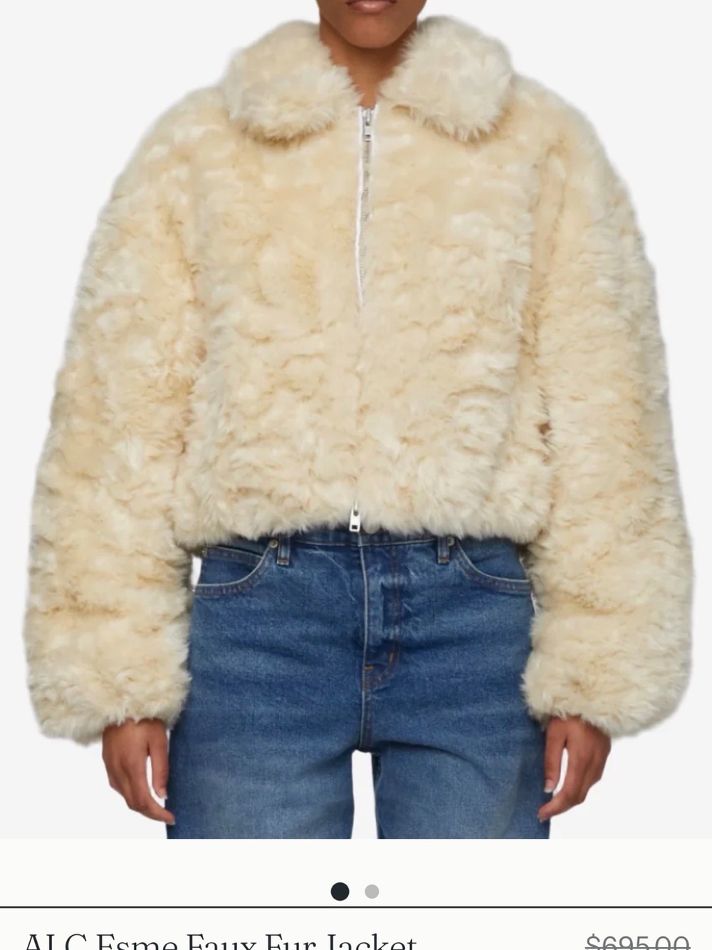 A.L.C. Esme Faux Fur Jacket in Cream